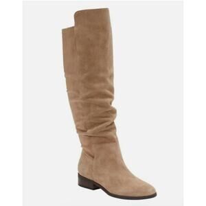NWB Lucky Brand Womens Calypso Dune Oiled Suede Beige Over The Knee Boots 6M